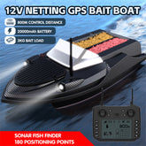 V080 12V High-Speed RC Bait Boat with 9 Fishing Zones and 180 Waypoints